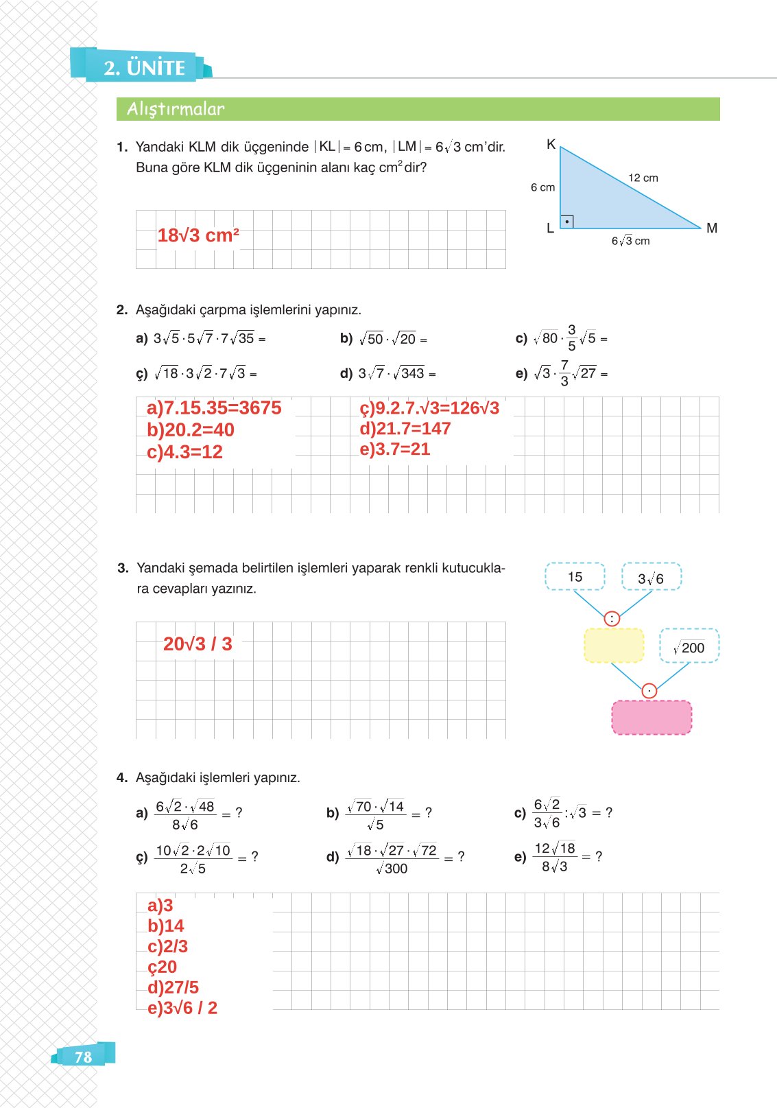 8. Sınıf Matematik Ders Kitabı Sonuç Yayınları Sayfa 78 Cevapları