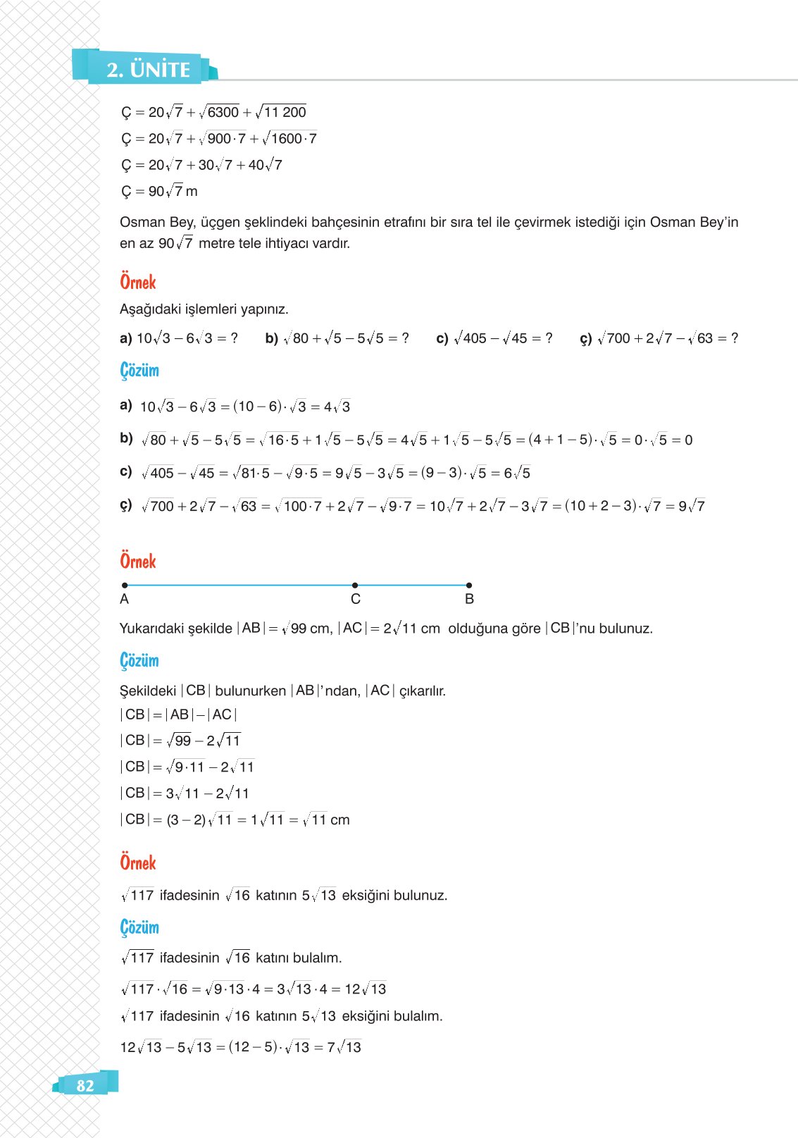 8. Sınıf Matematik Ders Kitabı Sonuç Yayınları Sayfa 82 Cevapları