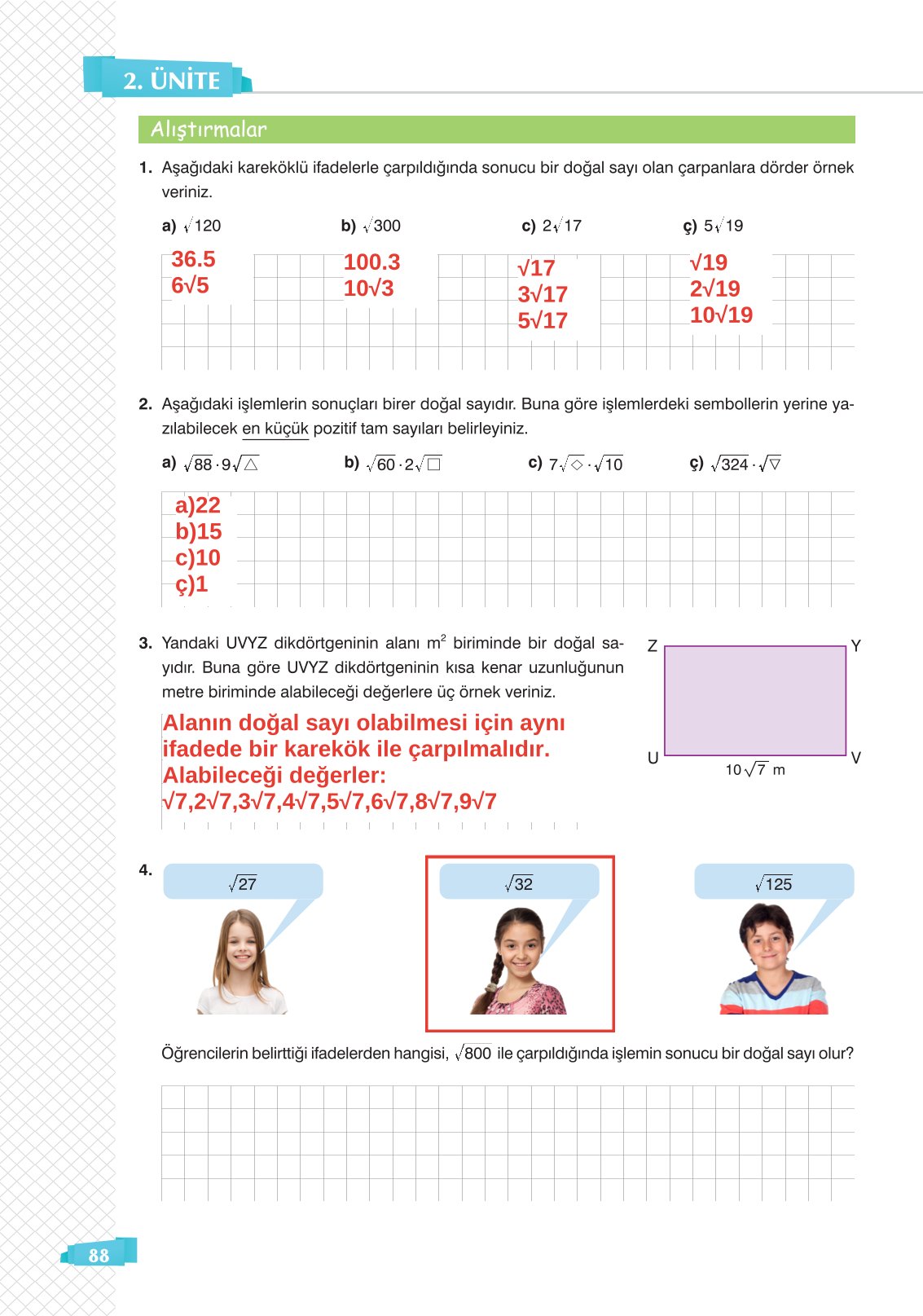 8. Sınıf Matematik Ders Kitabı Sonuç Yayınları Sayfa 88 Cevapları 8. Sınıf Matematik Ders Kitabı Sonuç Yayınları Sayfa 88 Cevapları