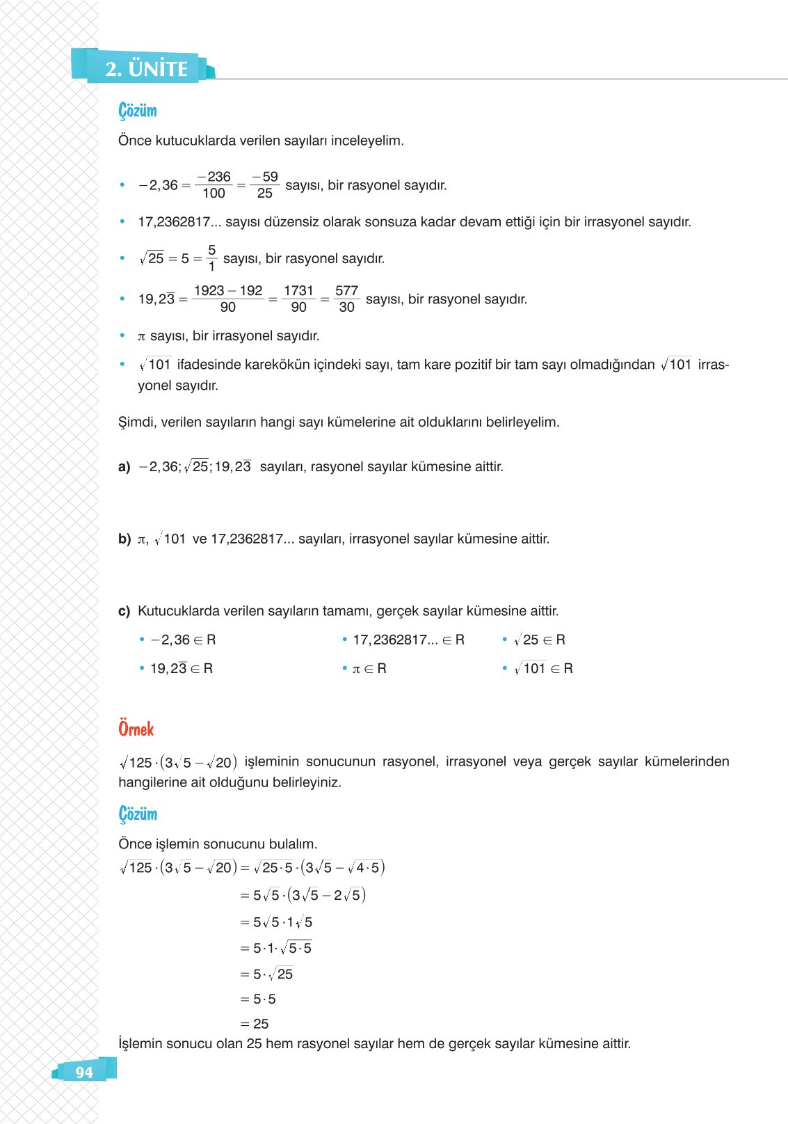 8. Sınıf Matematik Ders Kitabı Sonuç Yayınları Sayfa 94 Cevapları