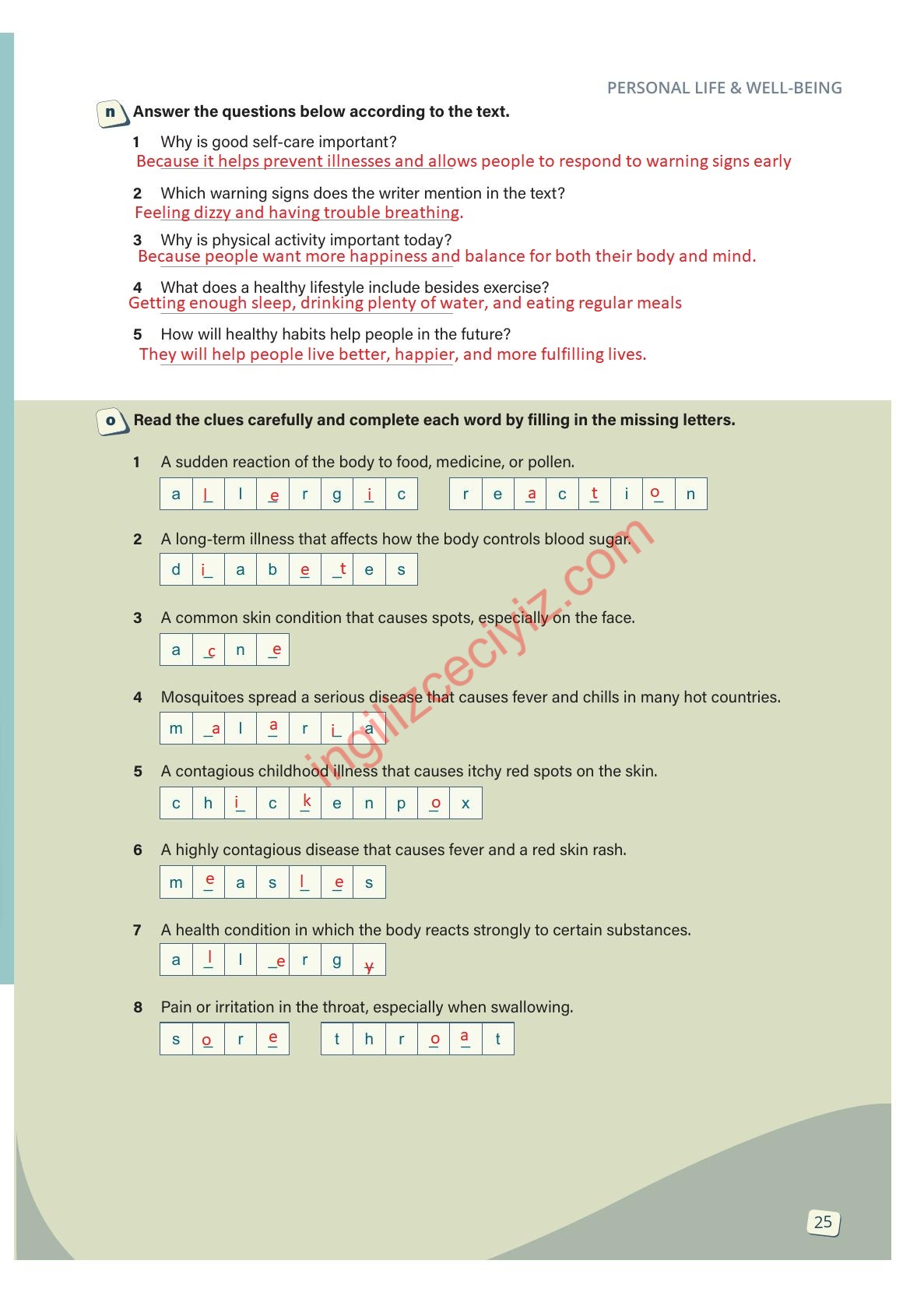 10. Sınıf Stepwise İngilizce Çalışma Kitabı Sayfa 25 Cevapları