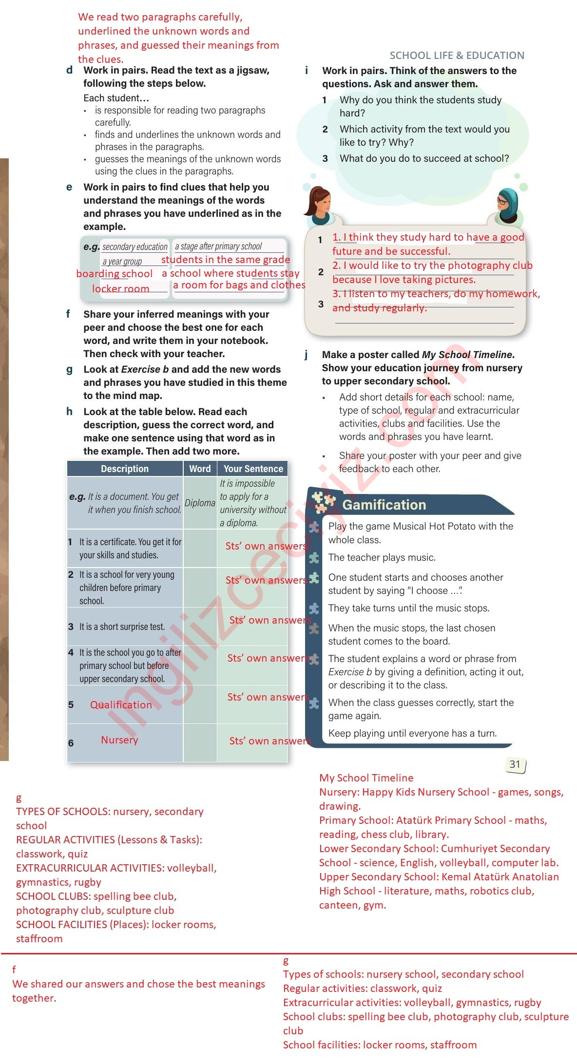 10. Sınıf Stepwise İngilizce Ders Kitabı Sayfa 31 Cevapları