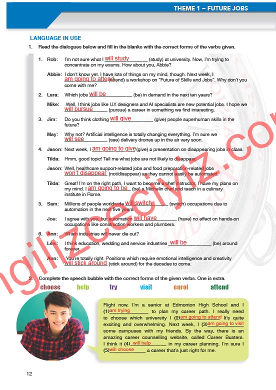11. Sınıf Spice Up İngilizce Çalışma Kitabı Sayfa 12 Cevapları