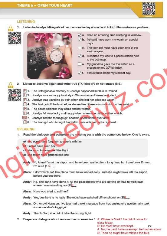 11. Sınıf Spice Up İngilizce Çalışma Kitabı Sayfa 29 Cevapları 11. Sınıf Spice Up İngilizce Çalışma Kitabı Sayfa 29 Cevapları