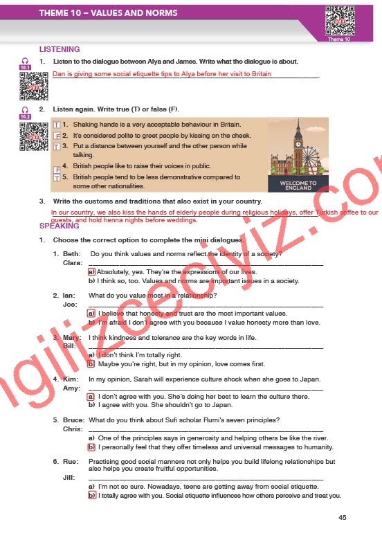11. Sınıf Spice Up İngilizce Çalışma Kitabı Sayfa 45 Cevapları 11. Sınıf Spice Up İngilizce Çalışma Kitabı Sayfa 45 Cevapları
