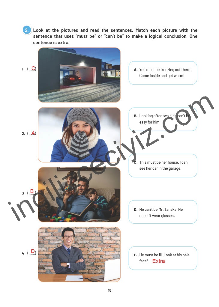 12. Sınıf Lider Yayıncılık İngilizce Çalışma Kitabı Sayfa 18 Cevapları
