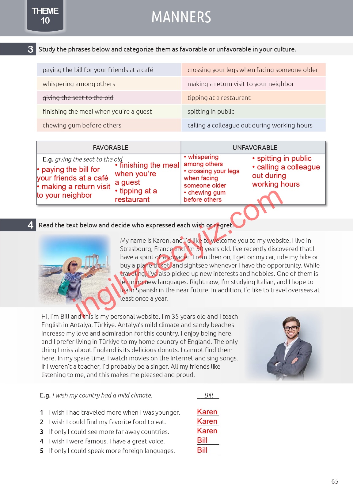 12. Sınıf Meb Yayınları İngilizce Çalışma Kitabı Sayfa 65 Cevapları