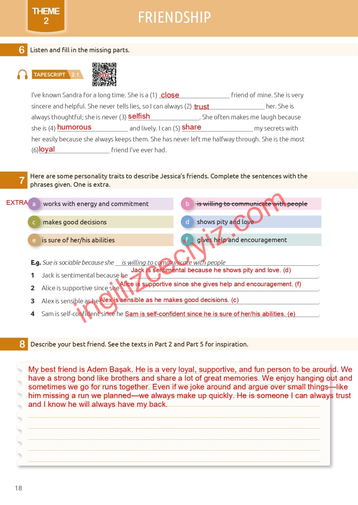 12. Sınıf Notifier İngilizce Çalışma Kitabı Sayfa 18 Cevapları