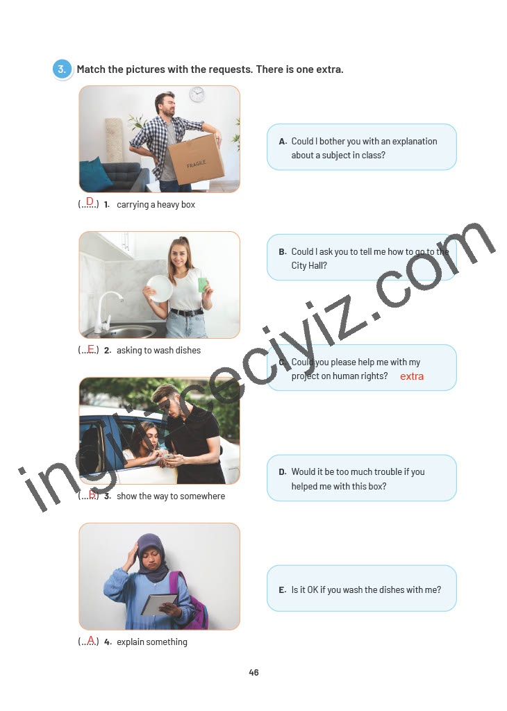 12. Sınıf Sunshine English İngilizce Çalışma Kitabı Sayfa 46 Cevapları