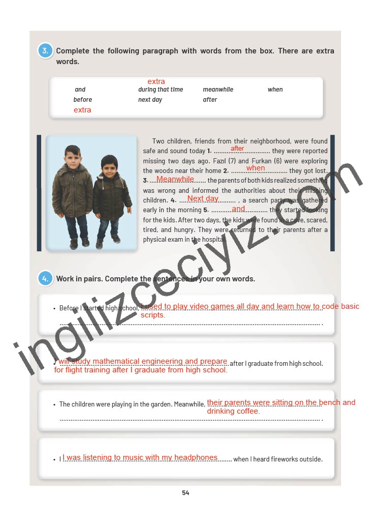 12. Sınıf Sunshine English İngilizce Çalışma Kitabı Sayfa 54 Cevapları 12. Sınıf Sunshine English İngilizce Çalışma Kitabı Sayfa 54 Cevapları
