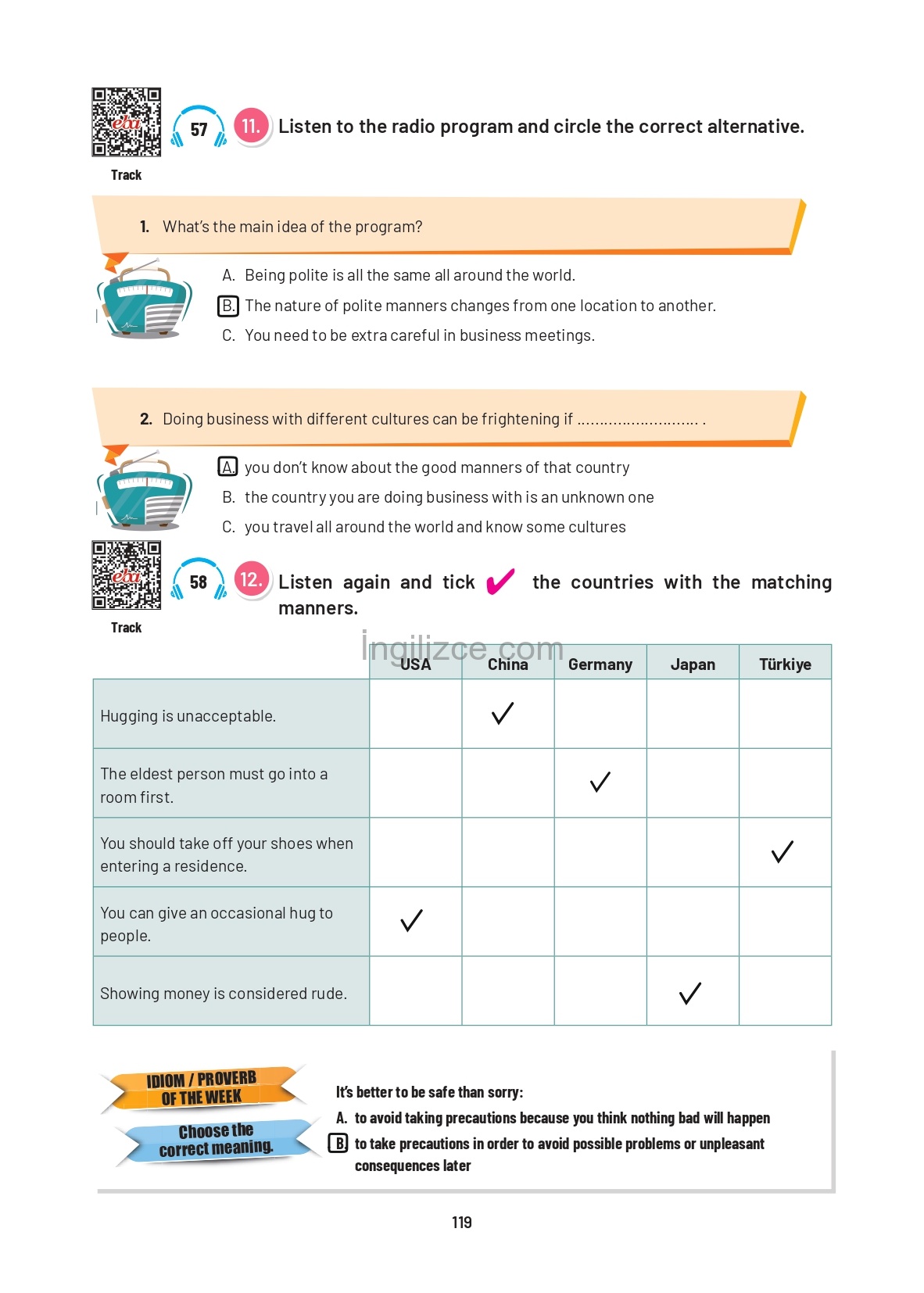 12. Sınıf Sunshine English İngilizce Ders Kitabı Sayfa 119 Cevapları 12. Sınıf Sunshine English İngilizce Ders Kitabı Sayfa 119 Cevapları