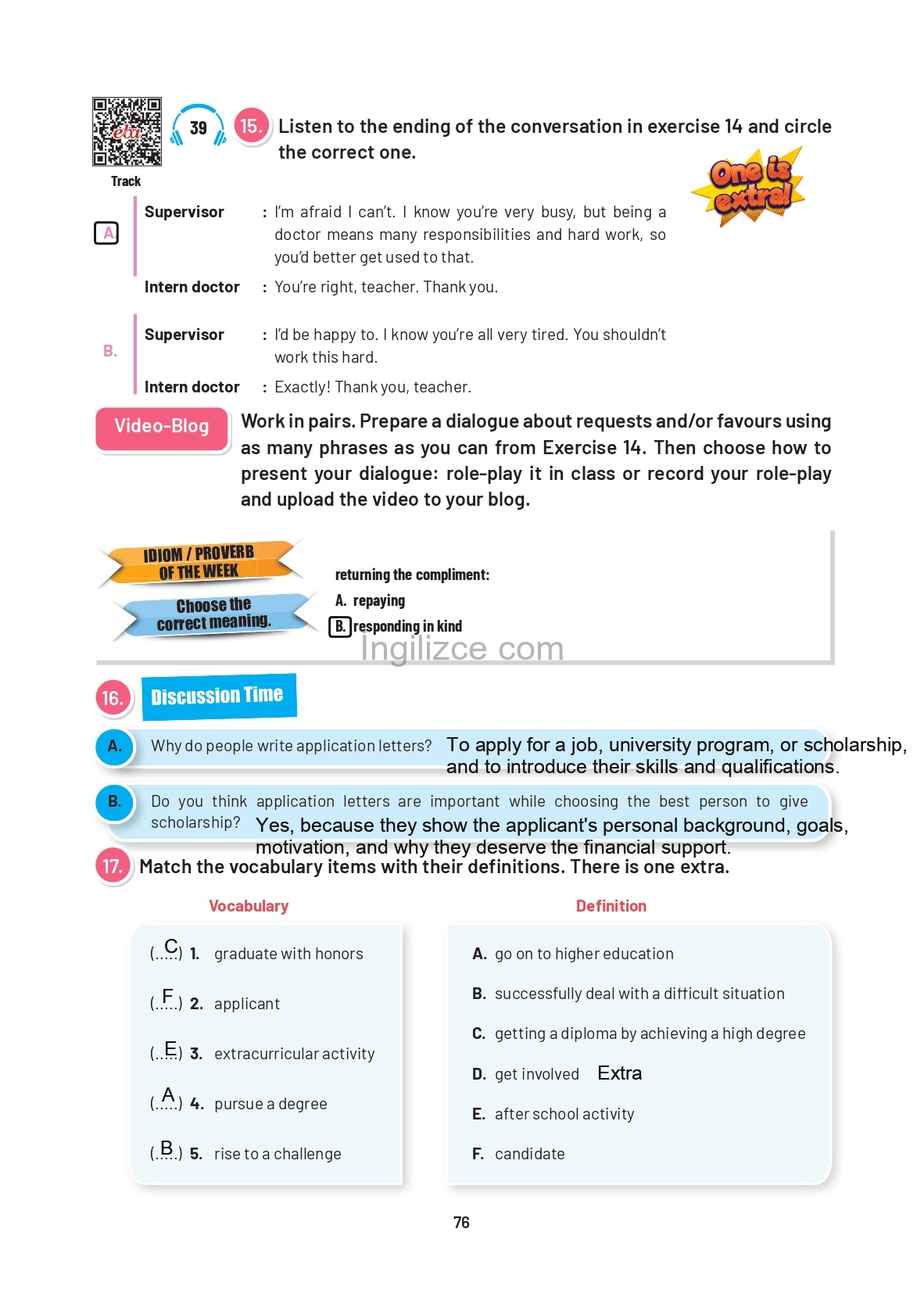 12. Sınıf Sunshine English İngilizce Ders Kitabı Sayfa 76 Cevapları 12. Sınıf Sunshine English İngilizce Ders Kitabı Sayfa 76 Cevapları