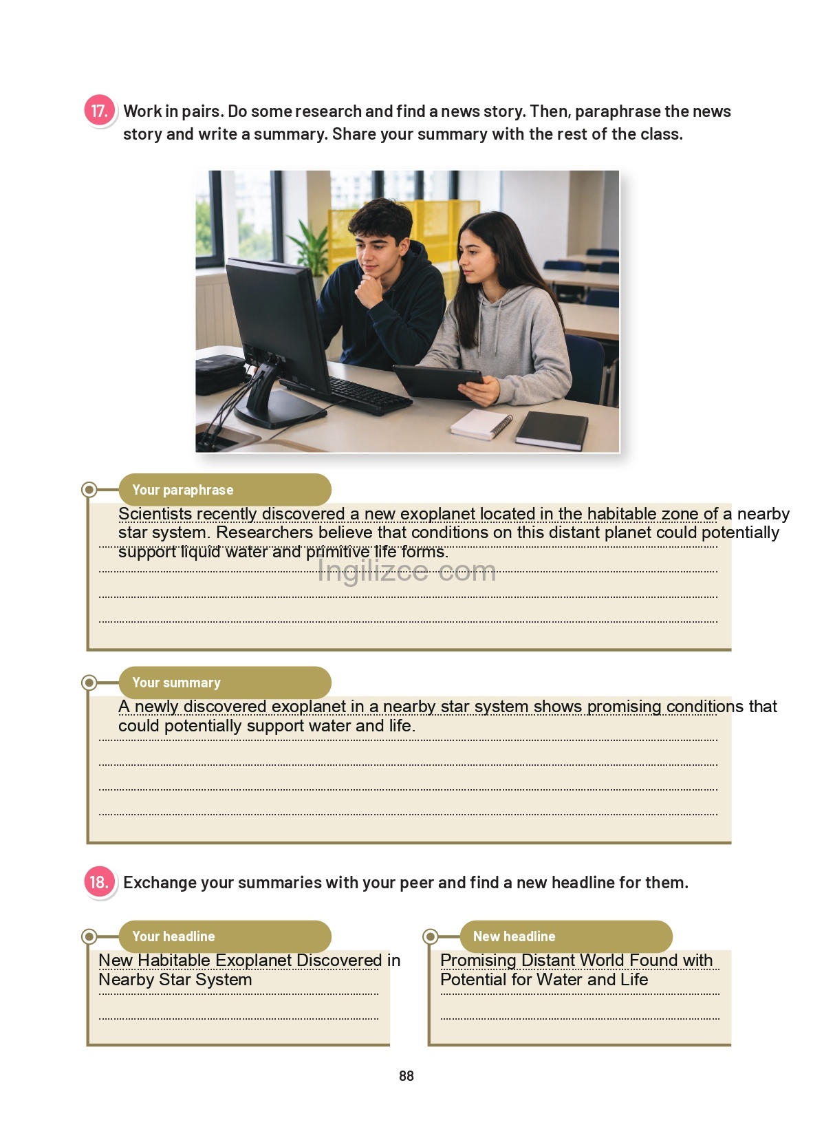 12. Sınıf Sunshine English İngilizce Ders Kitabı Sayfa 88 Cevapları 12. Sınıf Sunshine English İngilizce Ders Kitabı Sayfa 88 Cevapları