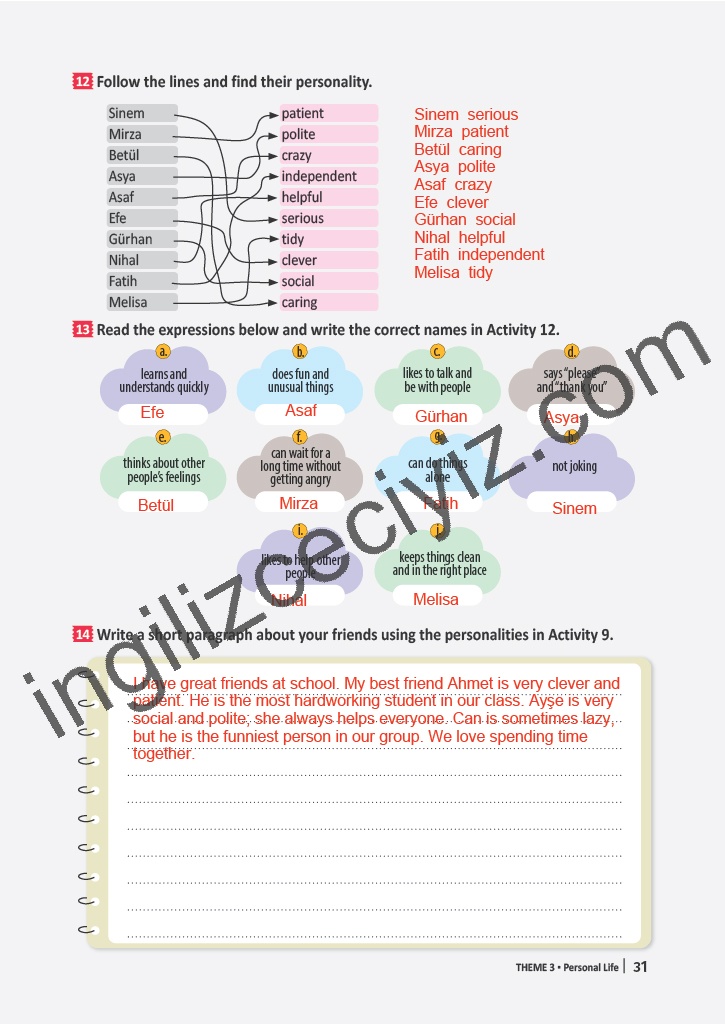 6. Sınıf Meb Yayınları İngilizce Çalışma Kitabı Sayfa 31 Cevapları 6. Sınıf Meb Yayınları İngilizce Çalışma Kitabı Sayfa 31 Cevapları