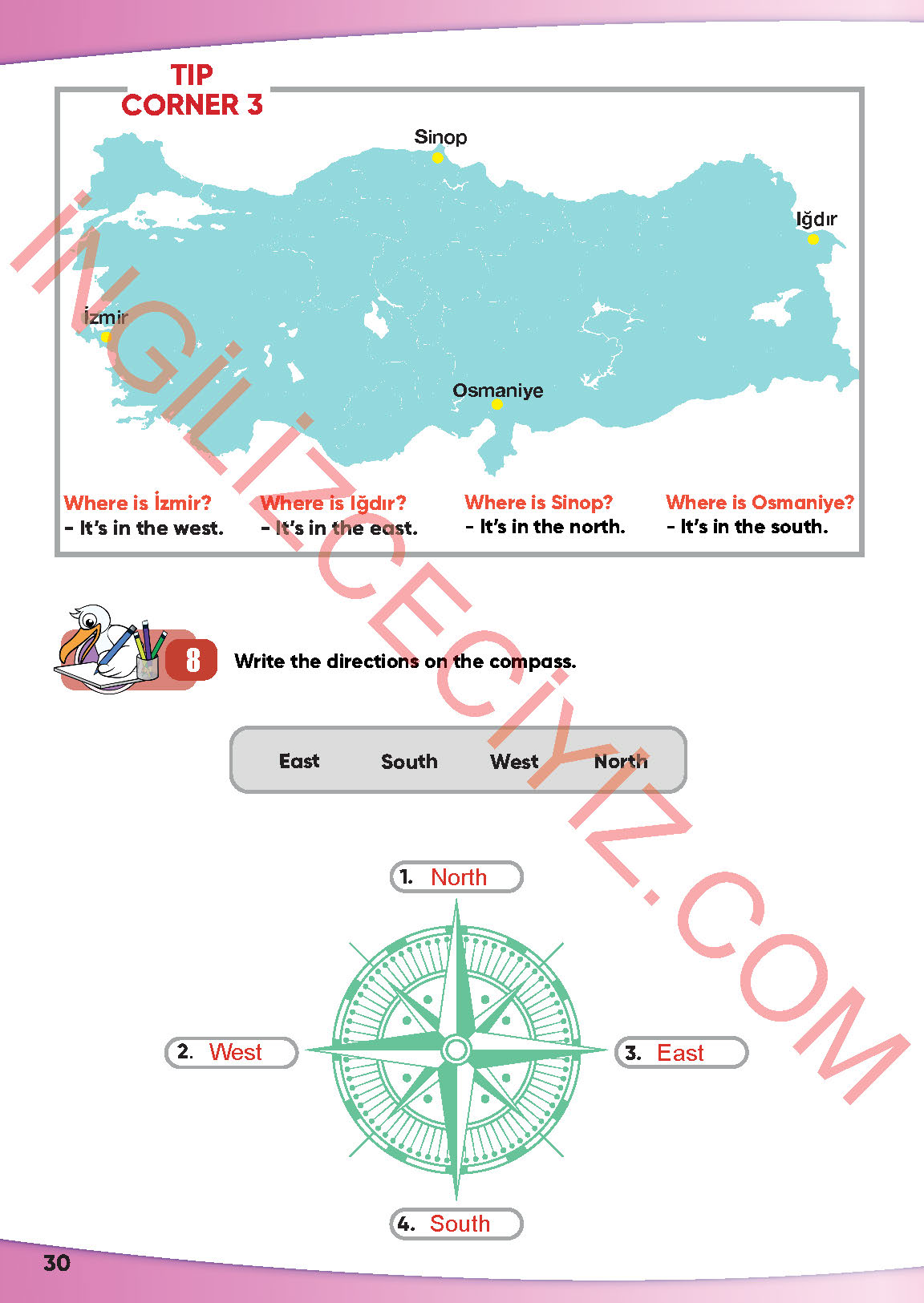4. Sınıf Meb Yayınları İngilizce Ders Kitabı Sayfa 30 Cevapları