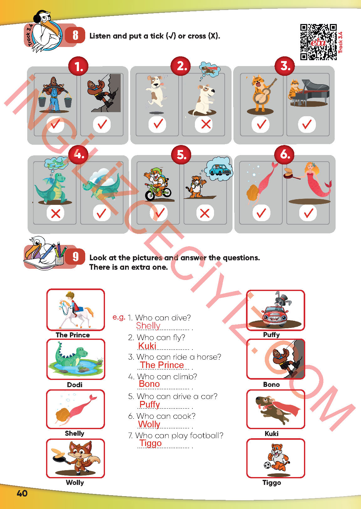 4. Sınıf Meb Yayınları İngilizce Ders Kitabı Sayfa 40 Cevapları