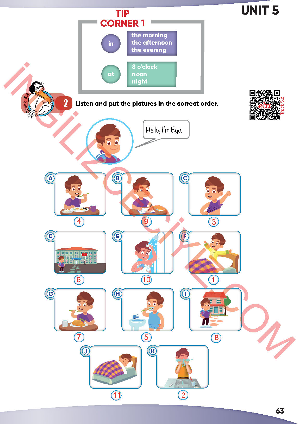 4. Sınıf Meb Yayınları İngilizce Ders Kitabı Sayfa 63 Cevapları