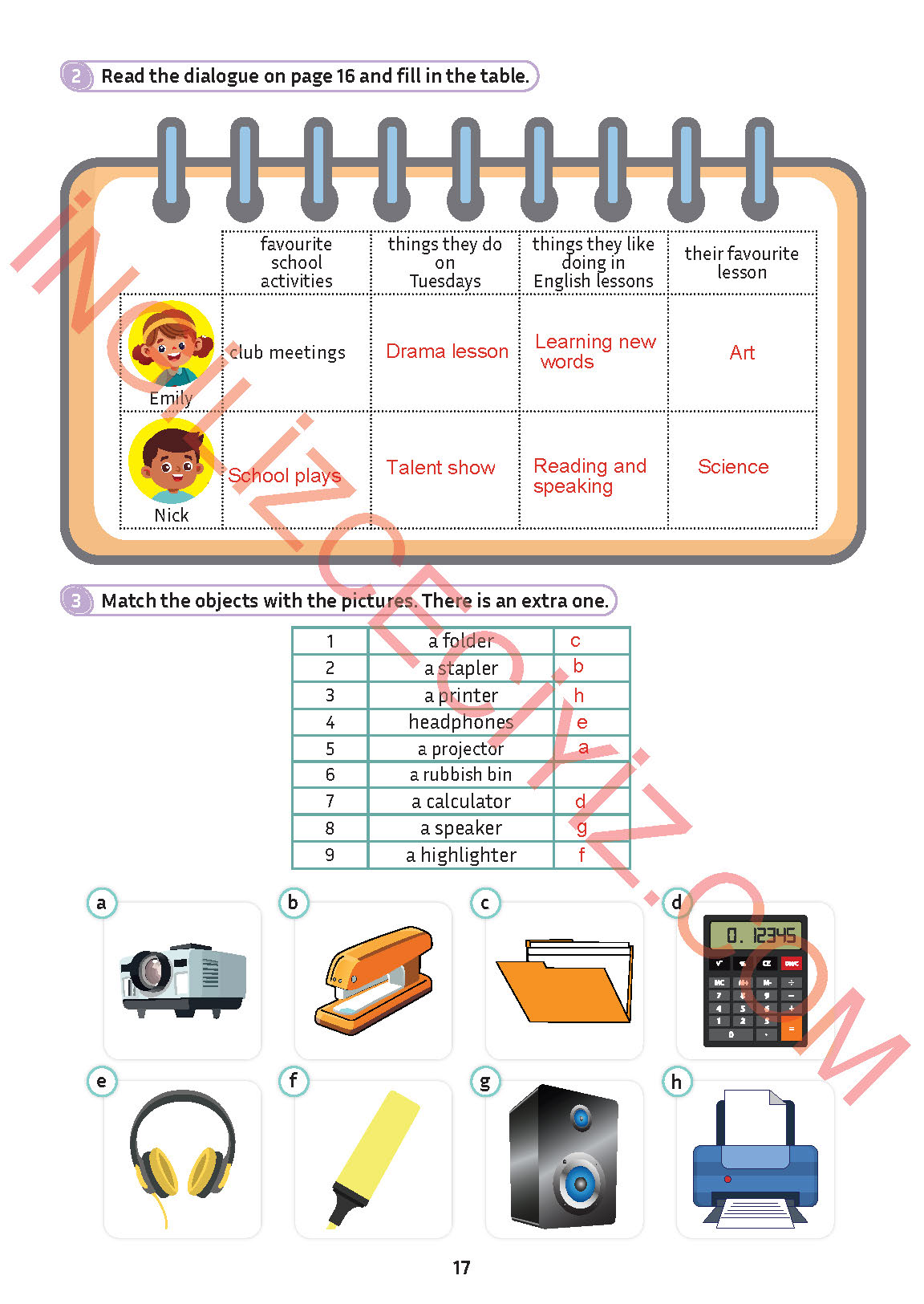 5. Sınıf Meb Yayınları İngilizce Ders Kitabı Sayfa 17 Cevapları