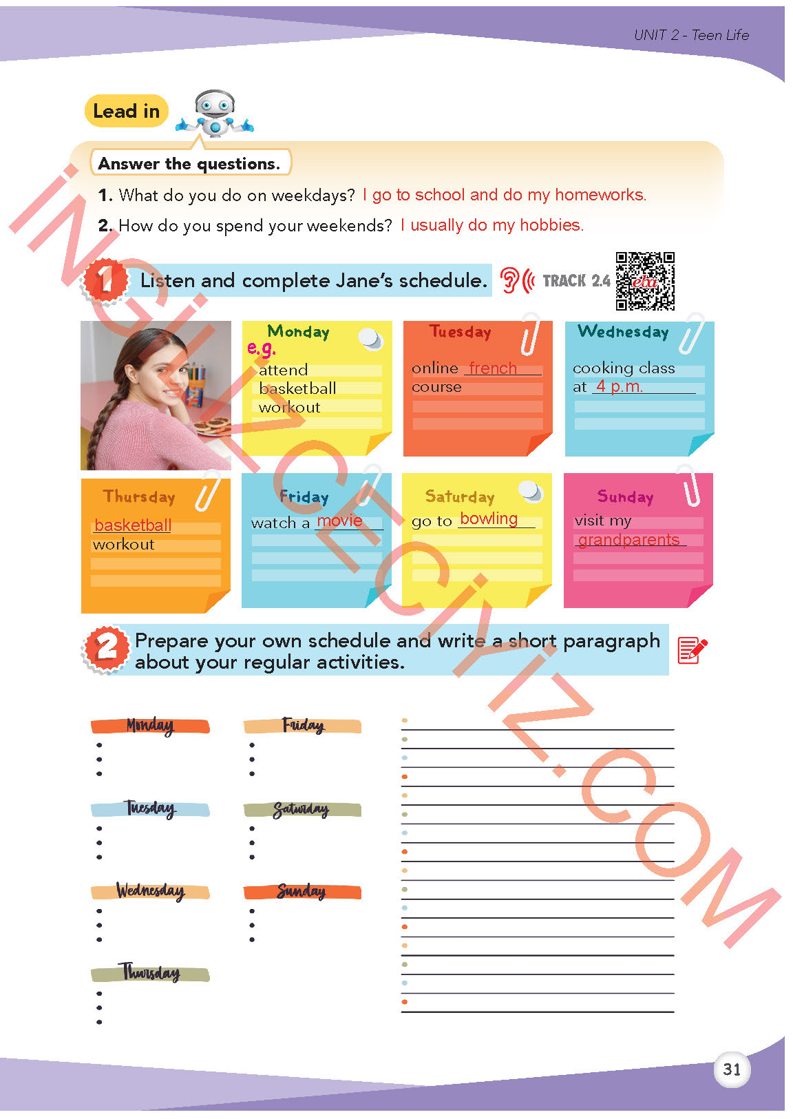 8. Sınıf Meb Yayınları İngilizce Ders Kitabı Sayfa 31 Cevapları